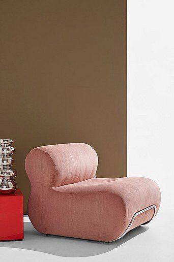 Archie Sessel im Retro-Design mit Samtbezug und Metallgestell für dein Wohnzimmer - Bild 1