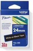 Brother P-touch Schriftbandkassette TZe-355, Weiß auf Schwarz, Breite: 24 mm, Länge: 8 m - Bild 6