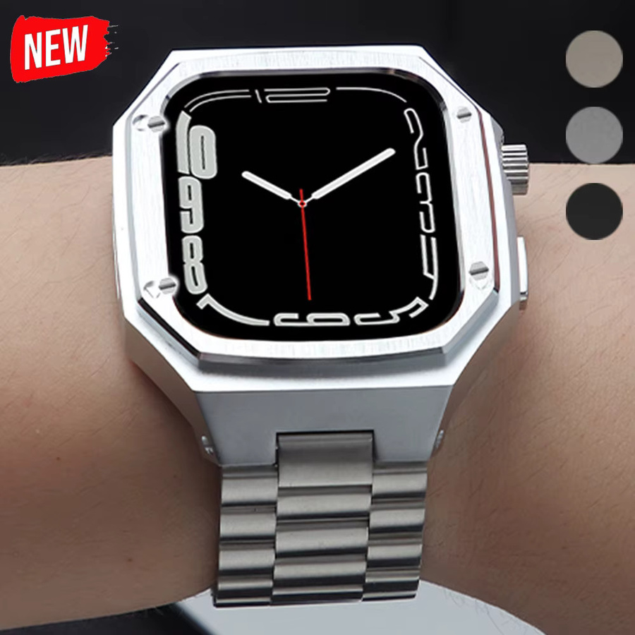 FancyWrist Uhrenarmband und Metallgehäuse Edelstahl, Schwarz, Unisex - Bild 7