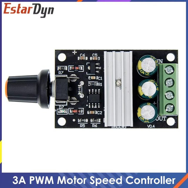 Estardyn PWM-Motorgeschwindigkeitsregler 3A 80W DC 6-28V mit Potentiometer für DC-Motoren, Lüfter und Pumpen - Bild 1