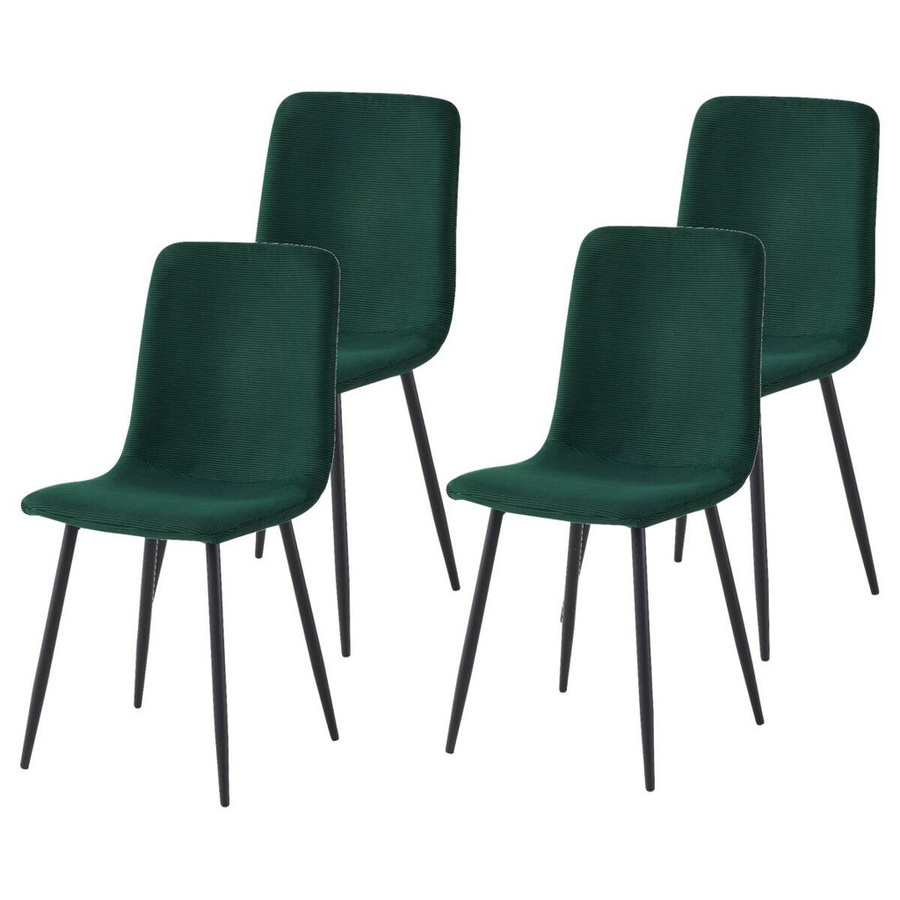4er-Set Stühle Hela in Moosgrün mit Cordoptik aus Microfaser, B/H/T: 44 x 92 x 54 cm - Bild 3