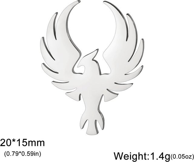 Lucky Star Jewelry Brosche Phönix, Edelstahl, Goldfarben, Unisex - Bild 1