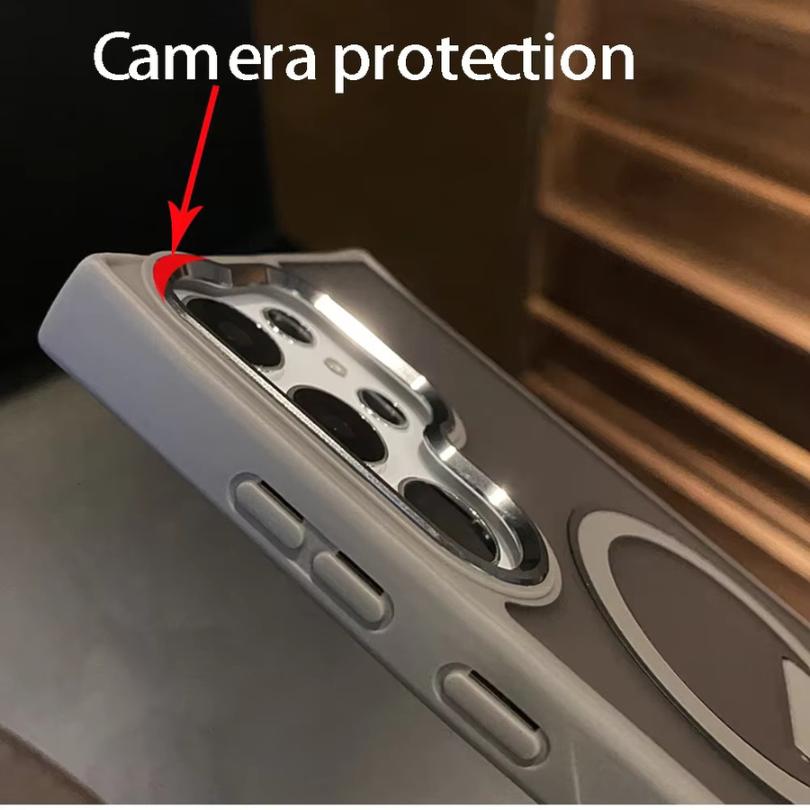 Magnetische MagSafe kompatible Schutzhülle für Samsung Galaxy S25 S24 S23 Ultra Plus FE Fold in Grau mit integriertem Ständer und matter Oberfläche - Bild 2