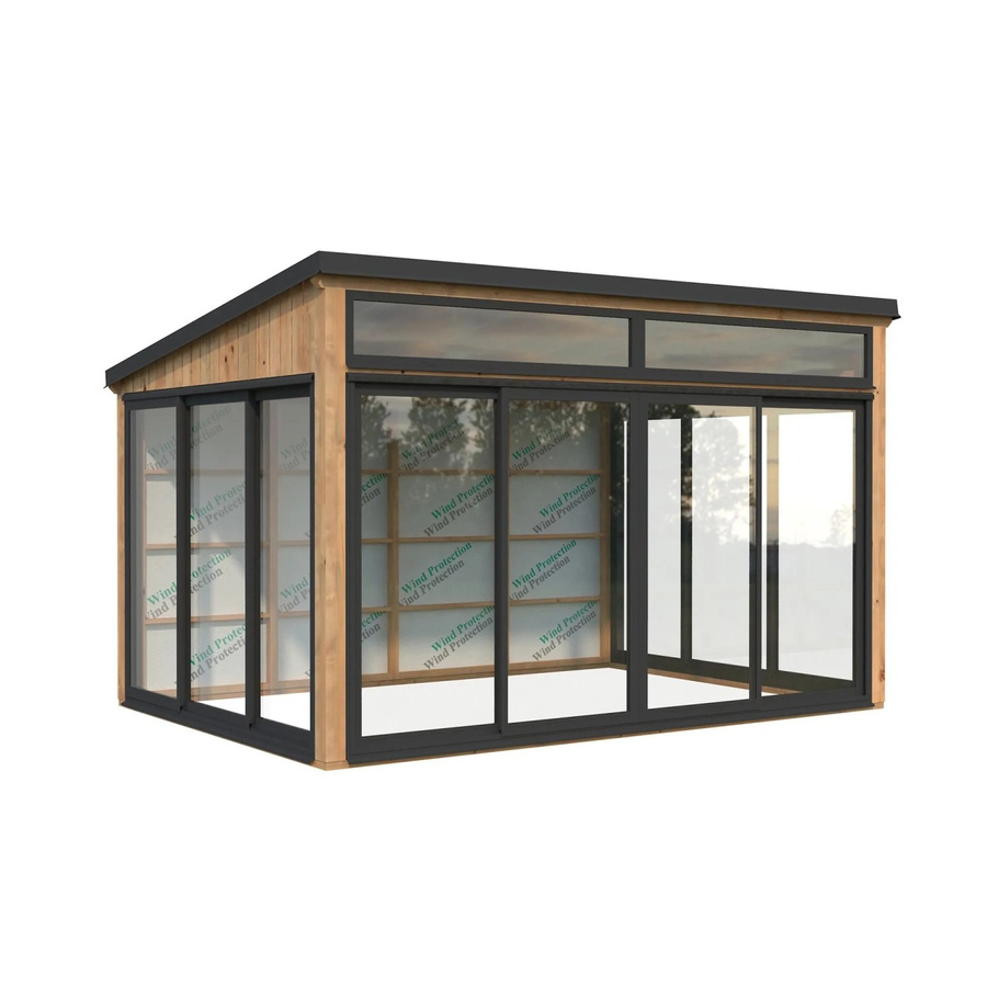 Palmako Holz-Gartenhaus Saga Slide Plus mit Pultdach in Braun - Bild 2