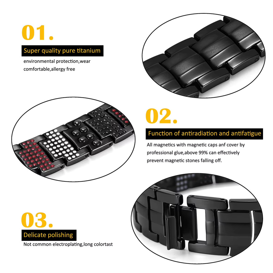 ARADOO Armband, Titan, Schwarz, Herren - Bild 3