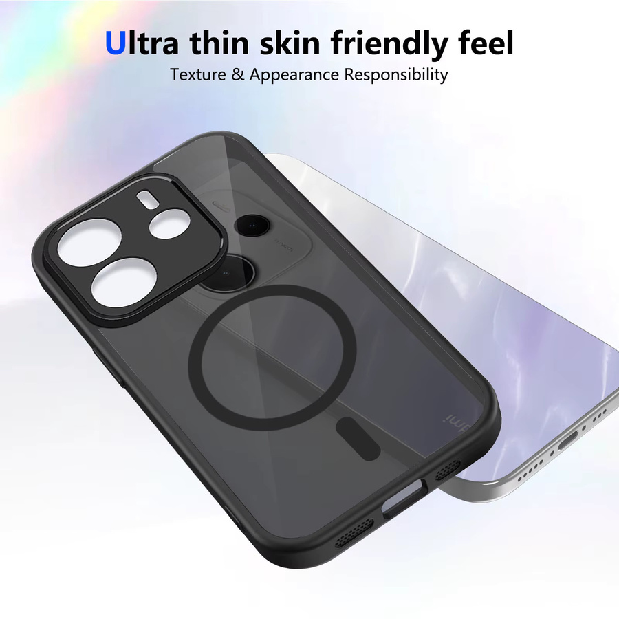 Magnetische Hartschale für Xiaomi Redmi Note 13 14 Pro Plus 5G, matte Handyhülle mit MagSafe Wireless Charge Unterstützung, Farbe: Schwarz - Bild 2