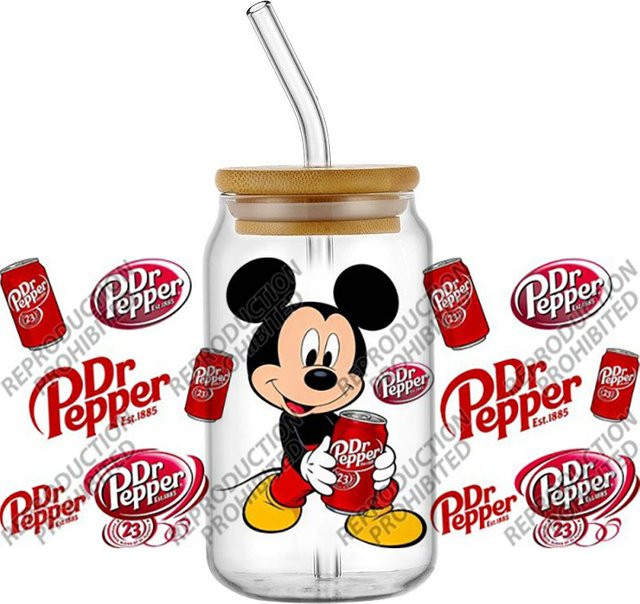 Alani Nu Dr Pepper UV DTF 3D Transferaufkleber für Glasdosen und Becher, Mehrfarbig - Bild 1