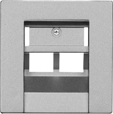 Jung Opus 2fach Einsatz ISDN Anschlussdose 55 in Aluminium Silber - Bild 1