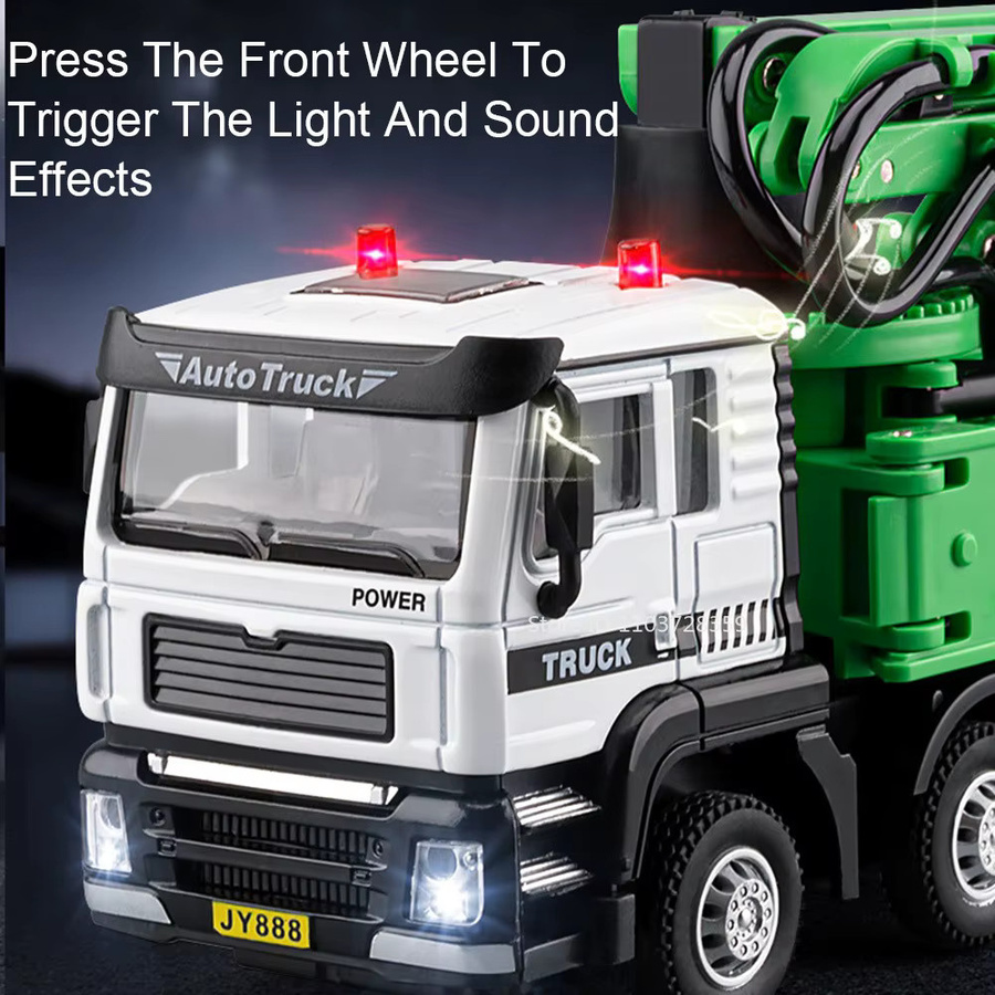 YBC YIBAICHENG Zement Pumpe Lkw Modell, 1:32, Metall, mit Licht und Sound - Bild 2