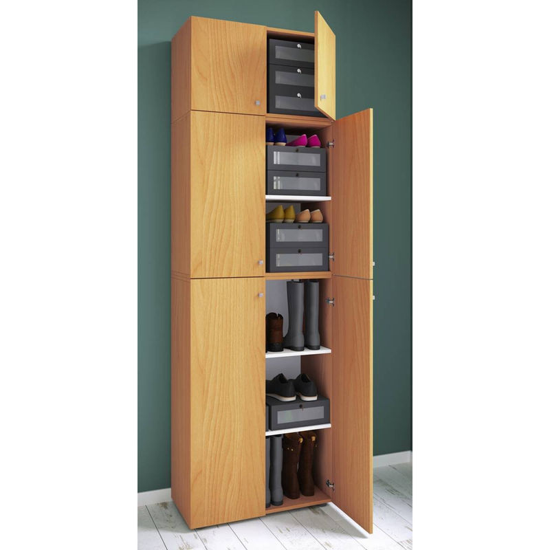 Schuhschrank Lona von VCM Möbel in Buche Weiß, B/H/T: 70 x 223 x 39 cm - Bild 3
