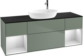 V&B Waschtischunterschrank Finion mit Wandbeleuchtung, Farbe Weiß lackiert, Breite: 160 cm, Tiefe: 50,1 cm, Höhe: 50,1 cm - Bild 1