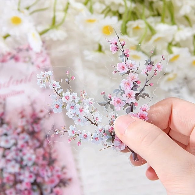30 Stück Wasserdichte Vintage-PET-Pflanzen-Blumen-Aufkleber in Multicolour für DIY-Bastelarbeiten, Scrapbooking und Dekoration - Bild 1