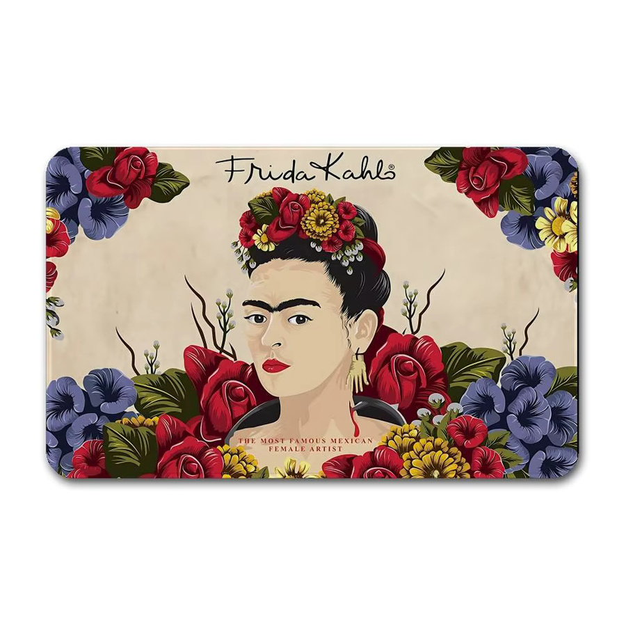 Potdemiel F-Frida K-Kahlo Art Fußmatte mit floralem Boho-Design, rutschfest und waschbar, Mehrfarbig, B: 60 cm, T: 40 cm - Bild 7
