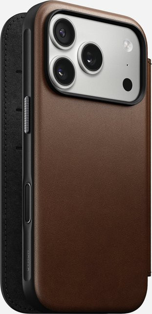 Nomad Modern Leather Folio Schutzhülle für iPhone 17 Pro in Braun - Bild 1