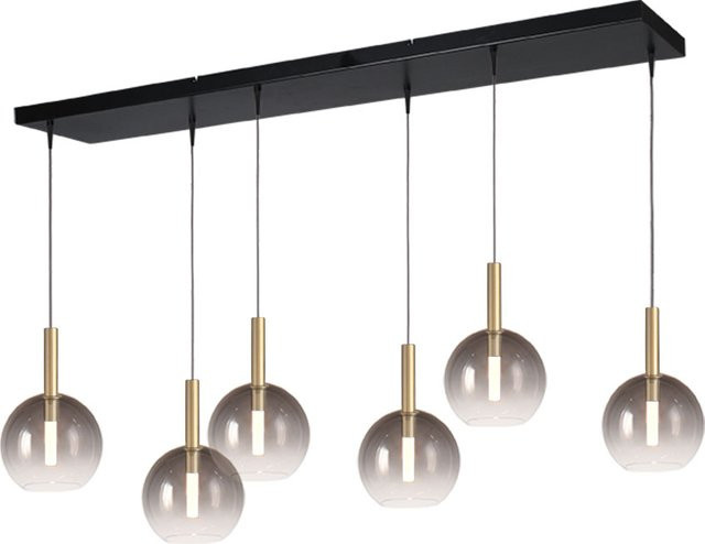 Masterlight Lido LED-Pendelleuchte 6-flammig in Gold mit Rauchglas - Bild 1