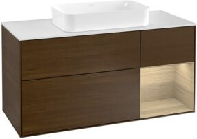 V&B Waschtischunterschrank Finion in Weiß mit offenem Regal, Breite: 120 cm, Tiefe: 50,1 cm, Höhe: 50,1 cm - Bild 1