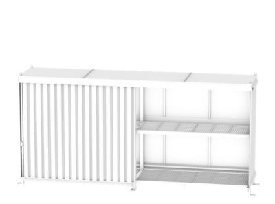Regalcontainer BAUER CEN 75-2 aus Stahl mit Schiebetor in Grün, B/T/H: 761,5 x 155,0 x 314,5 cm - Bild 1