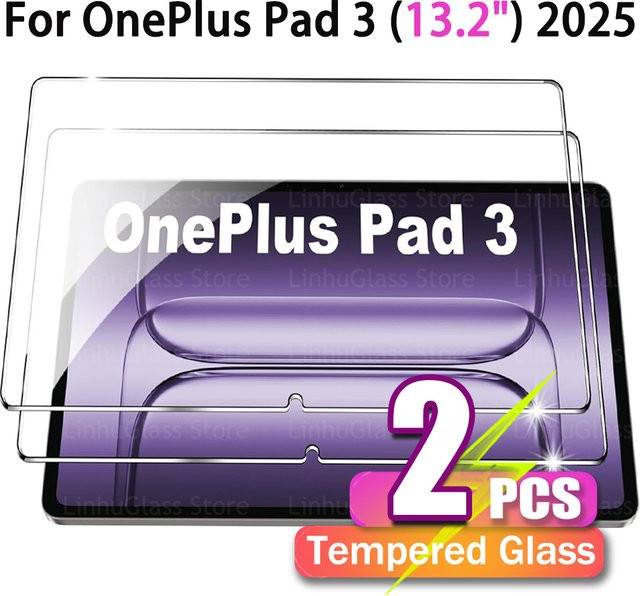 OnePlus Pad 3 (13,2 Zoll) 2025 Premium-Displayschutz aus gehärtetem Glas, transparent, kratzfest und HD-klar mit Anti-Fingerprint-Beschichtung - Bild 1