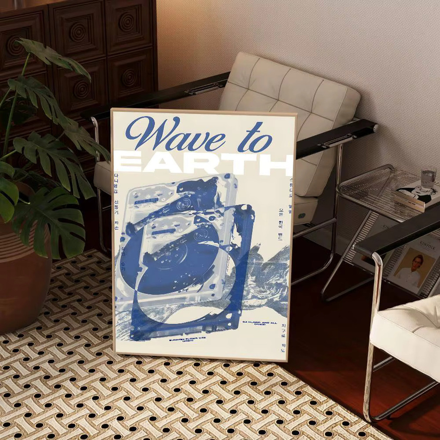 Wave To Earth Poster selbstklebender wasserfester Papieraufkleber Wanddekoration Multicolor B: 15,0 cm, H: 15,0 cm - Bild 5