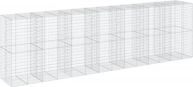 vidaXL Gabione mit Deckel aus verzinktem Eisen in Silber, B/T/H: 700 x 100 x 200 cm - Bild 1