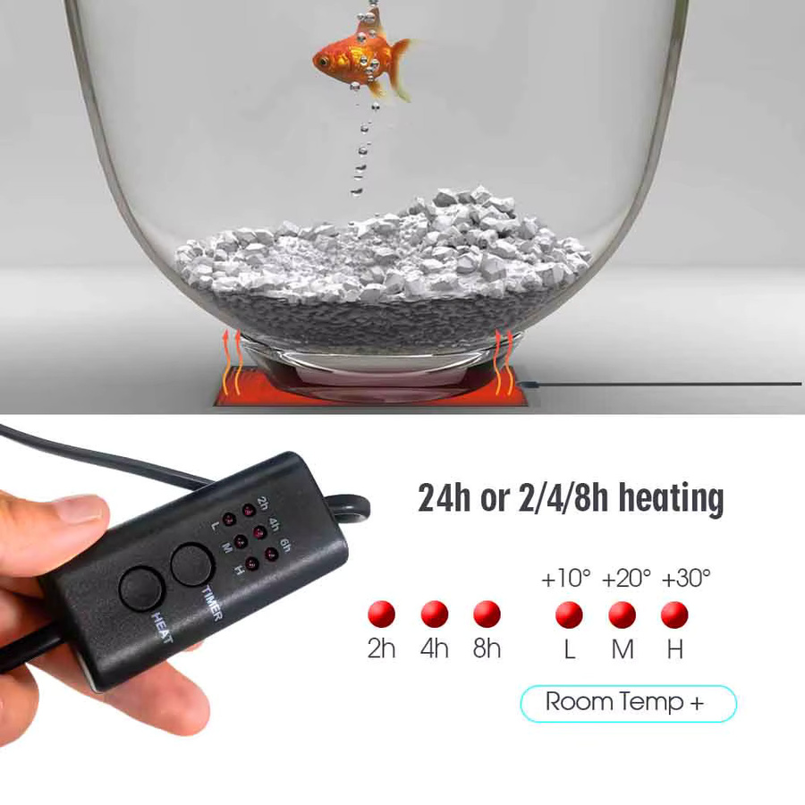 Graphen-Wärmematte mit Heizung und Temperaturregler, Schwarz, Reflektierendes Aluminium-Pad für Reptilien, Aquarium und Keimung von Zimmerpflanzen - Bild 4