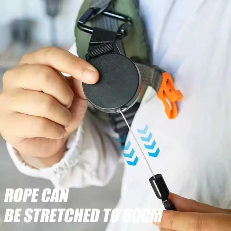 Einziehbarer Diebstahlschutz Outdoor-Handyhalter mit Sicherheitsseil und Gürtelclip in Schwarz für iPhone 17 18 - Bild 3