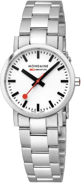 Mondaine Damenuhr, Quarz, Edelstahl, 30 mm, Weiß, 5 ATM - Bild 1