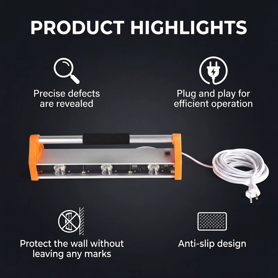Podofo 39W LED Wandpolier-Arbeitsleuchte mit 2600 Lumen und 155 Grad Ultraweitwinkel für Trockenbau und Wandschleifen - Bild 2