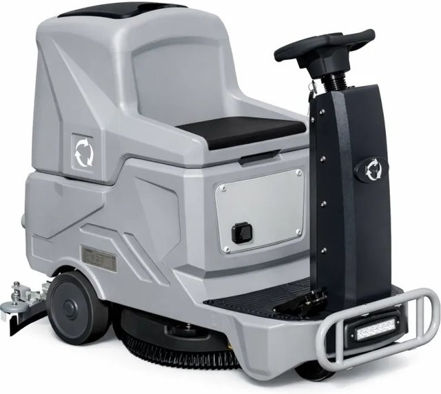 DeTec. Aufsitzscheuersaugmaschine DT FL70 in Weiß/Grau mit 2 Akkus und 56 cm Bürstendurchmesser - Bild 1
