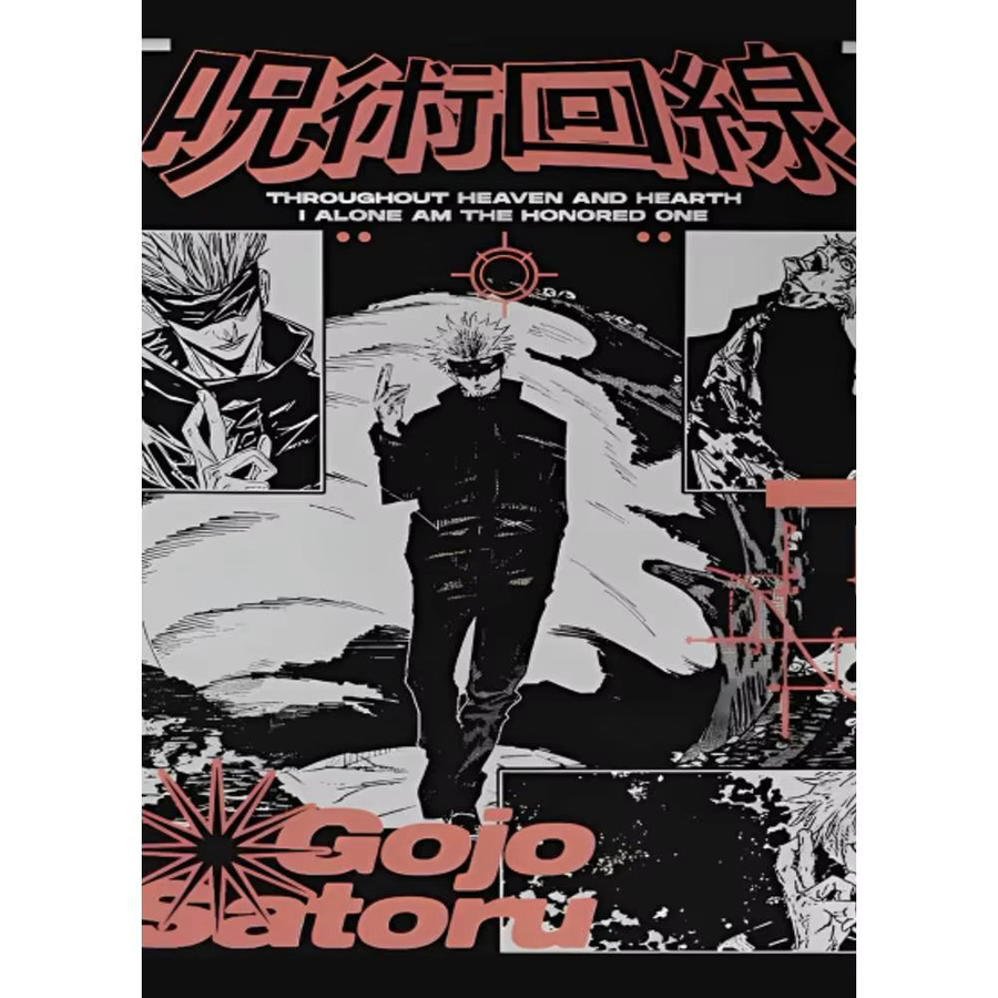Anime Jujutsu Kaisen Retro-Leinwandposter Bilibili selbstklebendes Wandbild in Mehrfarbig, B/H: 15,0 x 10,0 cm - Bild 7