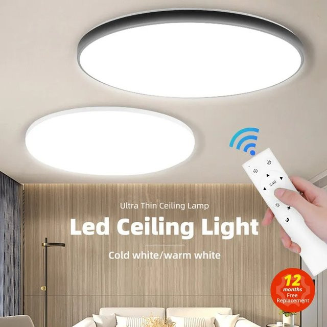 CHENBEN Moderne LED Deckenleuchte RGB Dimmbar mit Fernbedienung, Rund, Weiß/Multicolor - Bild 1