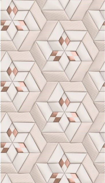 PROFHOME Fototapete Geometrisch in Weiß, Beige und Gold, B: 1,59 m x H: 2,8 m - Bild 1