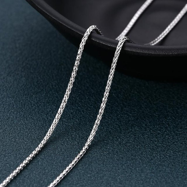 Wucifang Jewelry Halskette, 925 Sterling Silber, Perlenkette, 65 cm, Unisex - Bild 1