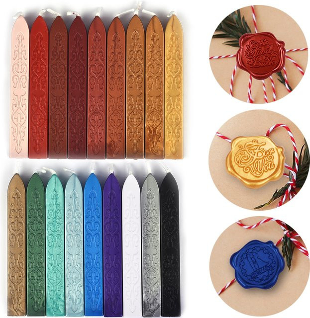 18 Farben Siegelwachs Sticks für Briefmarken und Versiegelungen von Umschlägen und Einladungen in Multicolour - Bild 1