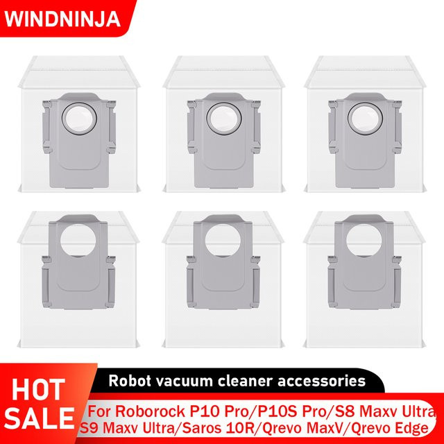 WINDNINJA Staubbeutel für Roborock P10 Pro, P10S Pro, S8 Maxv Ultra, S9 Maxv Ultra, Saros 10R, Qrevo MaxV, Qrevo Edge, Qrevo Curv 2 Flow und Qrevo CurV - Bild 1
