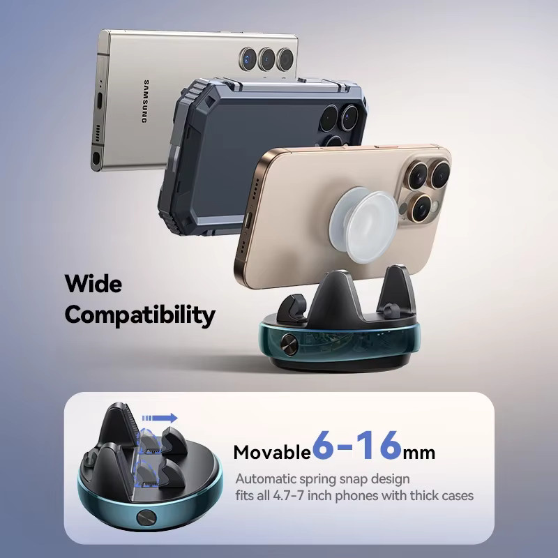 Joyroom Armaturenbrett-Autotelefonhalterung in Silber für 4,7-7 Zoll Smartphones mit 360 Grad Rotation und Einhandbedienung - Bild 6