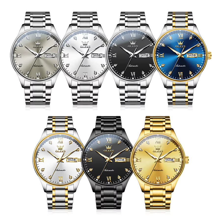 OLEVS Armbanduhr, Automatik, Edelstahl, Bicolor, Herren - Bild 6