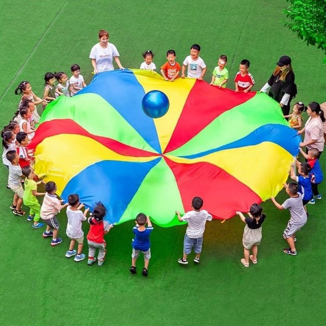 soulbao Regenbogen-Fallschirm-Regenschirm, interaktives Aktivitätsspielzeug - Bild 1