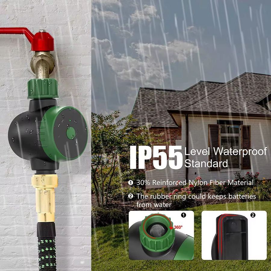 Tuya WIFI Smart Garten Bewässerungssystem mit automatischem Bewässerungs-Timer und Tropfbewässerungs-Wasserventil in Grün, 3/4 Zoll - Bild 3