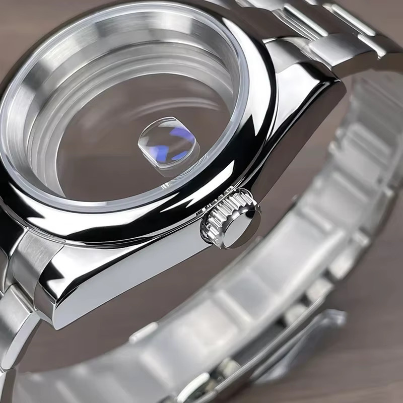 MACARLON Uhrengehäuse Edelstahl, Silber, 36mm/39mm, Saphirglas - Bild 2