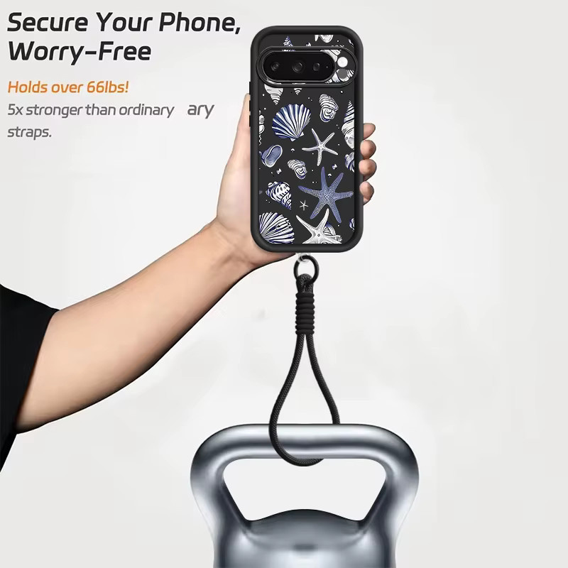 YISHANGOU Silikon Handyhülle mit Trageband im Hai- und Schildkröten-Design für Google Pixel 10 9 Pro XL 8 7 Pro, Farbe: Braun - Bild 3