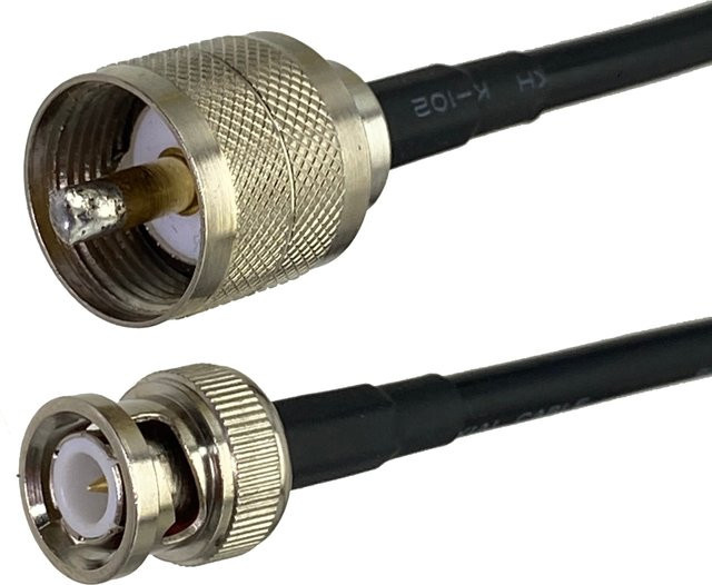 UHF PL259 auf BNC Koaxialkabel RG58 in Schwarz für CB-Radio, Amateurfunk und SWR-Meter - Bild 1