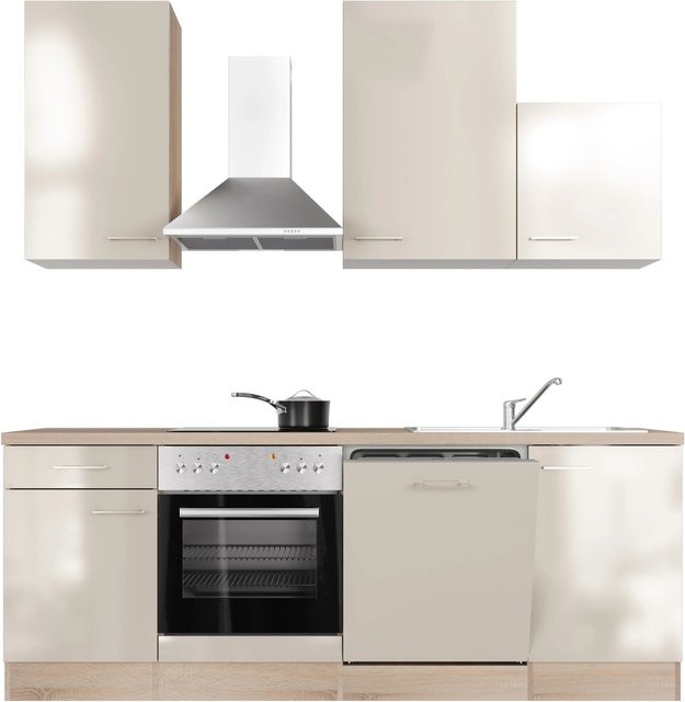 Flex-Well Küchenzeile Nepal in Beige mit HPL-Arbeitsplatte, Breite: 220 cm - Bild 2