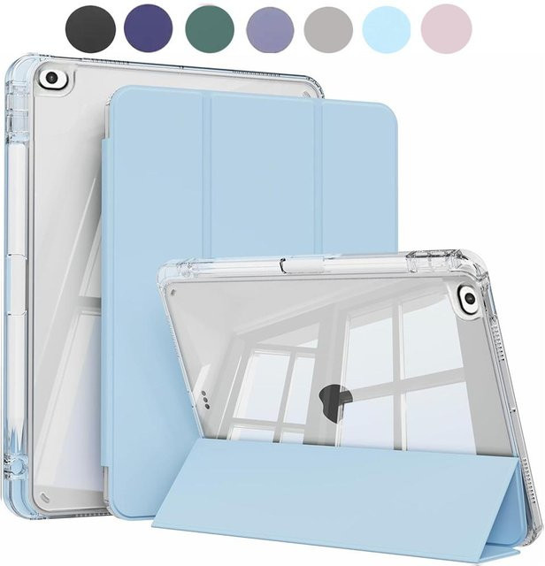 Transparente iPad Hülle mit Stifthalter und stoßfestem TPU-Rahmen für iPad Air 1 & 2 sowie iPad 5. & 6. Generation - Bild 1