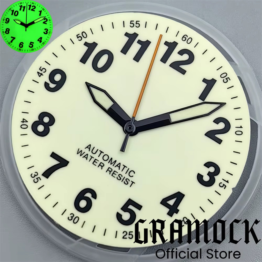 Gramock Zifferblatt, Piloten-Creme-Zifferblatt, 29 mm, Unisex - Bild 3