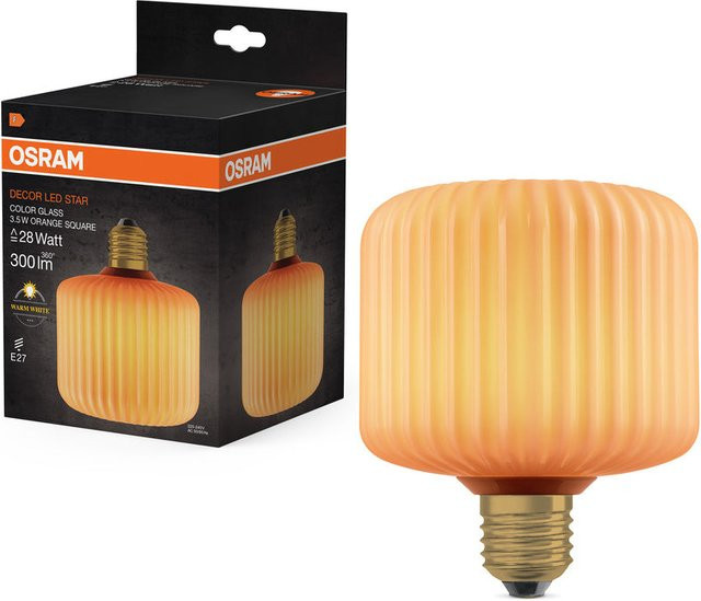 OSRAM DECOR LED-Lampe mit farbigem Glas in Orange, E27, Warmweiß - Bild 1