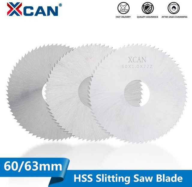 XCAN Schlitz- und Schlitzsägeblatt aus HSS-Stahl für CNC-Schneidemaschinen zum Schneiden von PVC, Silber, Durchmesser: 63 mm - Bild 1