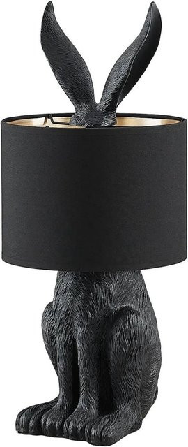 Lindby Tischlampe Lorentina Modern Schwarz aus Textil mit E27 Fassung, Höhe: 56 cm, Durchmesser: 24 cm - Bild 1