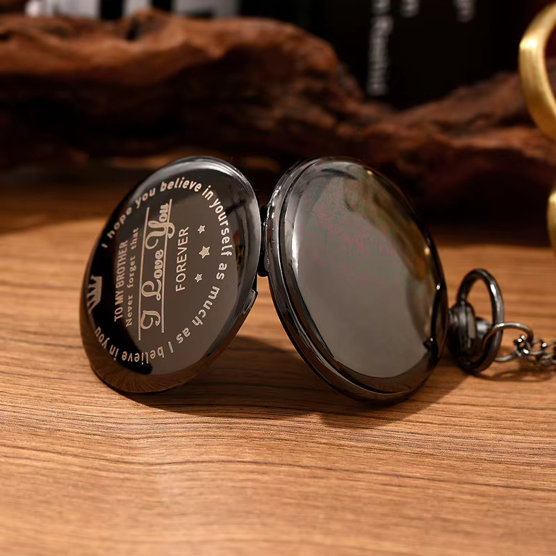DEYROS Halskette mit Taschenuhr-Anhänger, Quarz, Silber, Unisex - Bild 3
