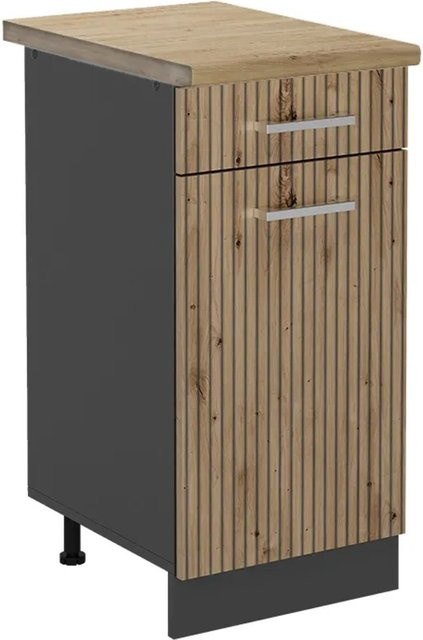 Vicco Küchenunterschrank R-Line Artisan-Eiche in Anthrazit, B: 40 cm, H: 81,6 cm, T: 60 cm - Bild 1